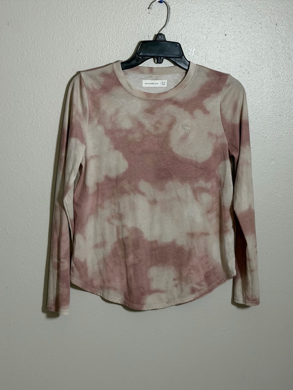 Abercrombie Kids Girl Casual Pink Crewneck Tie-Dye Long‎ Sleeve Tee size 15/16